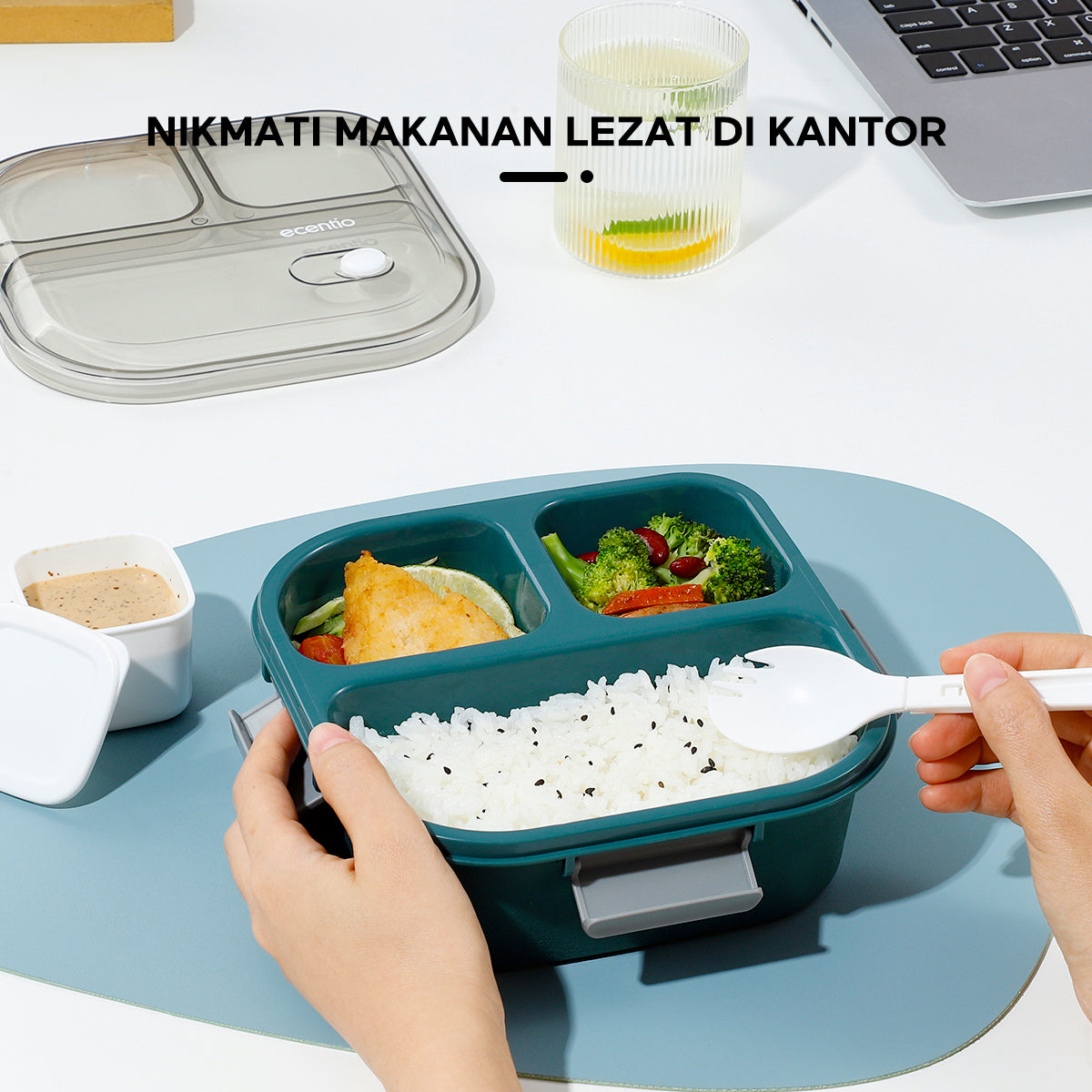【99K 4pcs】ecentio lunch box set kotak makan tumbler set - ecentio