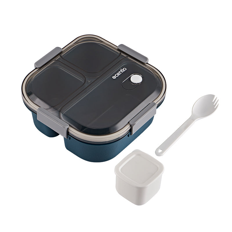 ecentio 1100ml Kotak Bekal Makan BPA Free+Botol Minum Gelas+lunch bag - ecentio