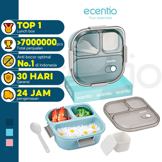 ecentio Anti Tumpah 1100ml Kotak Bekal Makan BPA Free