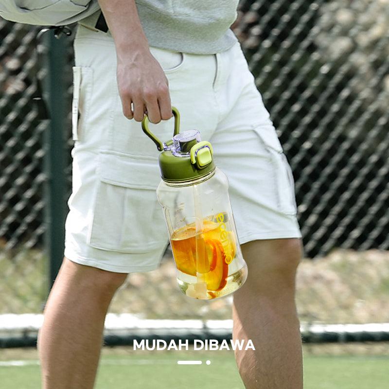 ecentio botol minum 1 liter tumbler bening portable sedotan BPA free - ecentio