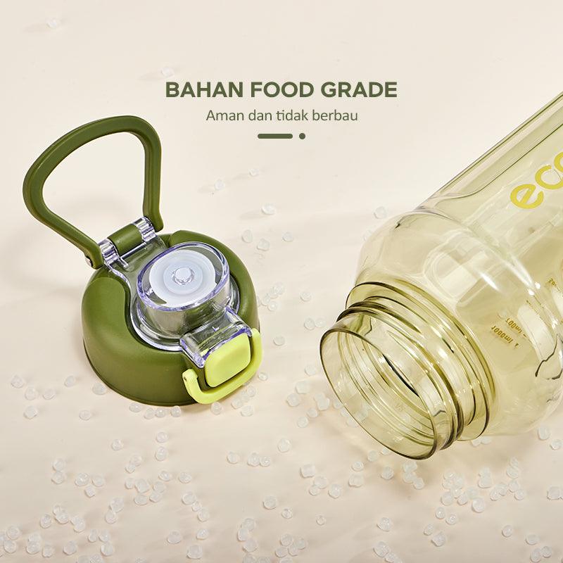 ecentio botol minum 1 liter tumbler bening portable sedotan BPA free - ecentio