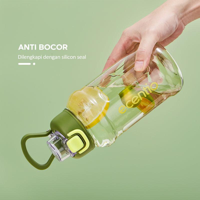 ecentio botol minum 1 liter tumbler bening portable sedotan BPA free - ecentio