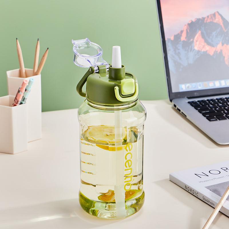 ecentio botol minum 1 liter tumbler bening portable sedotan BPA free - ecentio