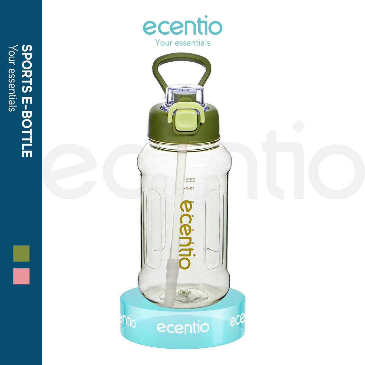 ecentio botol minum 1 liter tumbler bening portable sedotan BPA free - ecentio