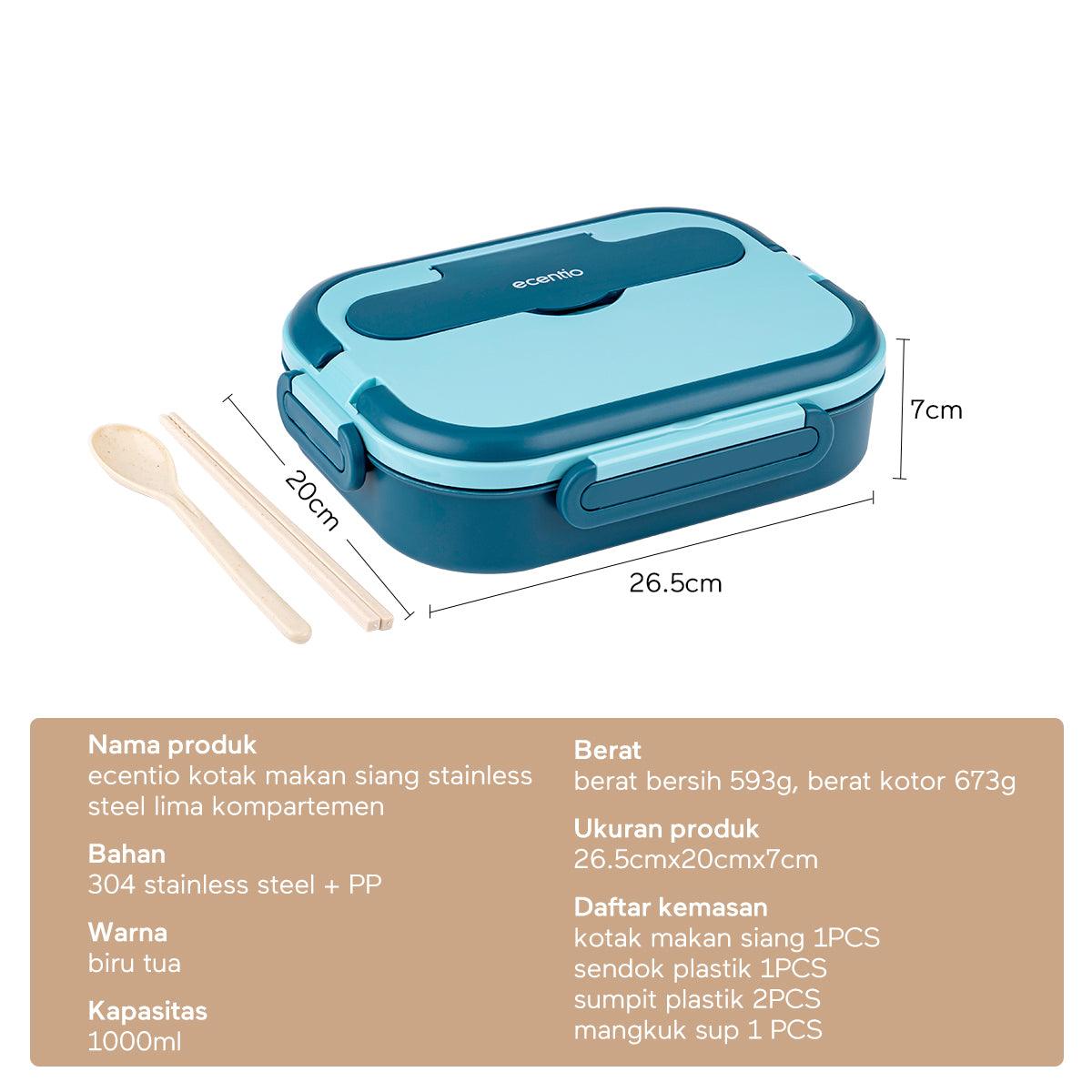 ecentio Kotak Bekal Makan 304 Stainless steel 1000ML