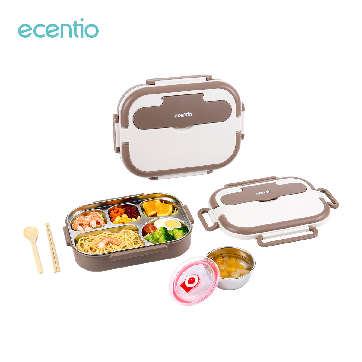 Pemesanan Awal!đecentio 5 sekat kotak makan siang stainless steel - ecentio