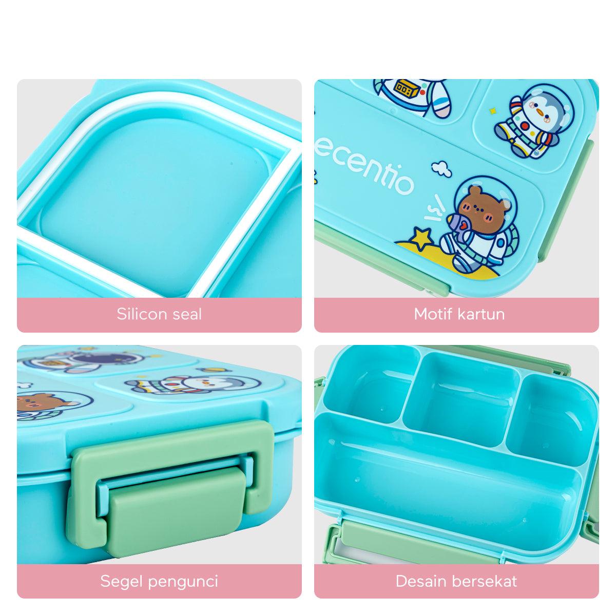 ăwholesale onlyăecentio Kotak Bekal Makan Anak 4 grids 1000ML - ecentio