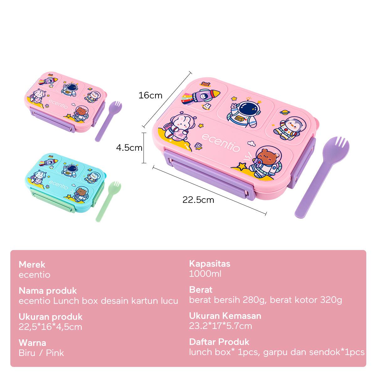 ăwholesale onlyăecentio Kotak Bekal Makan Anak 4 grids 1000ML - ecentio