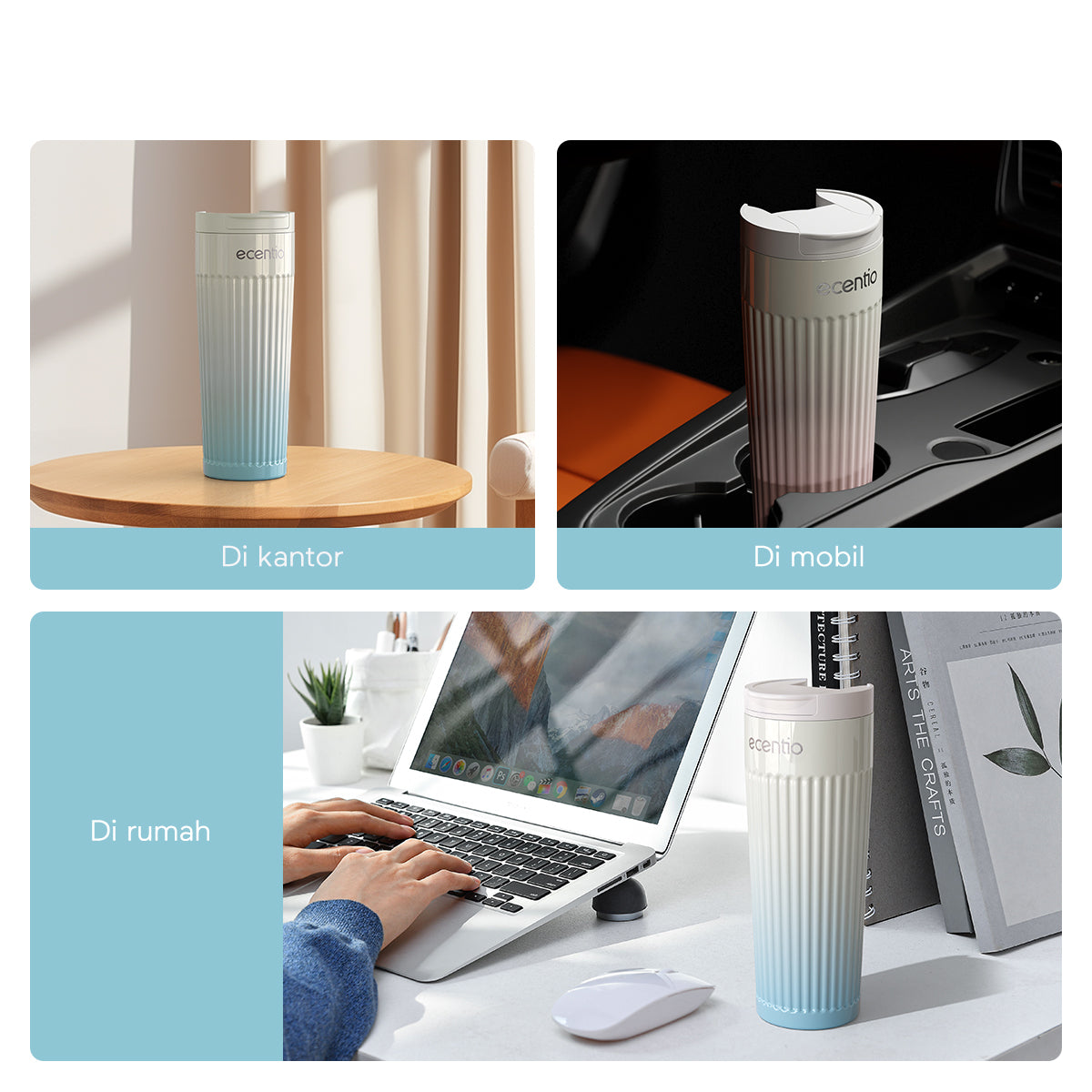 ecentio Botol Minum tumbler coffee Aurora seri Bottle 500ml - ecentio