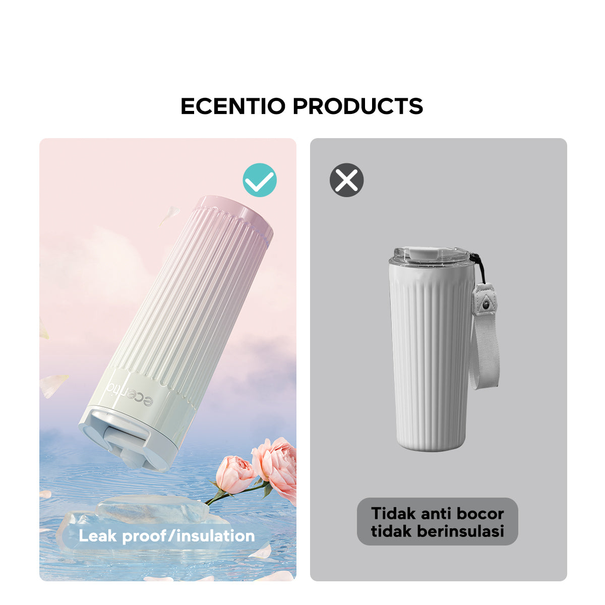 ecentio Botol Minum tumbler coffee Aurora seri Bottle 500ml - ecentio