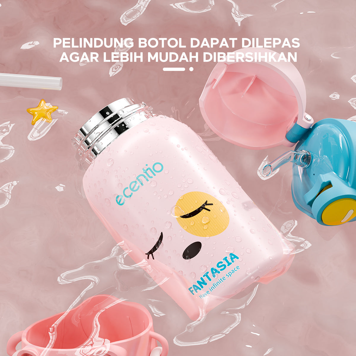 ecentio termos anak sedotan tail 500ml - ecentio