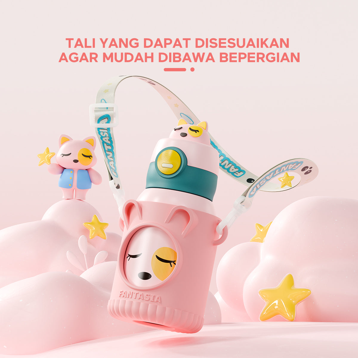 ecentio termos anak sedotan tail 500ml - ecentio