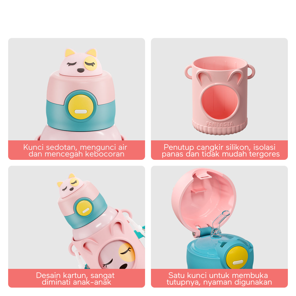 ecentio termos anak sedotan tail 500ml - ecentio