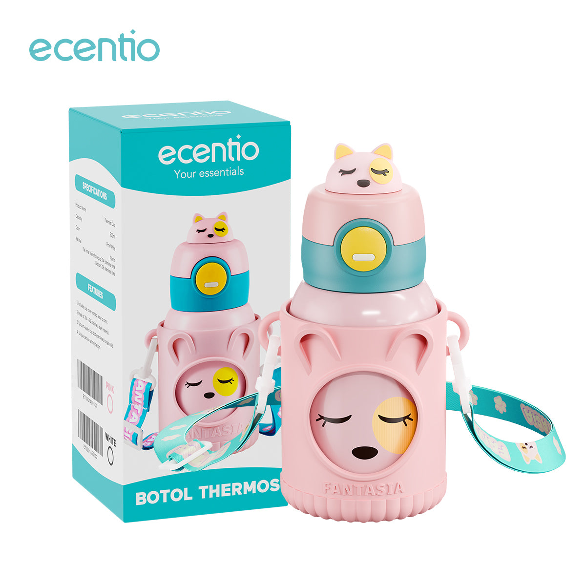 ecentio termos anak sedotan tail 500ml - ecentio