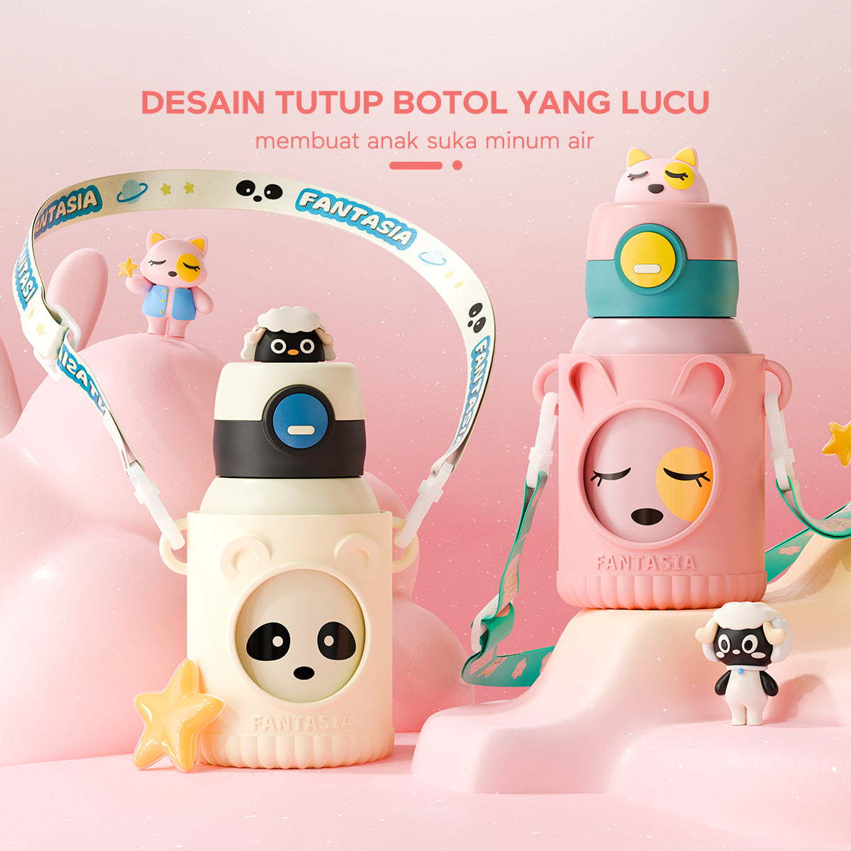 ecentio termos anak sedotan tail 500ml - ecentio