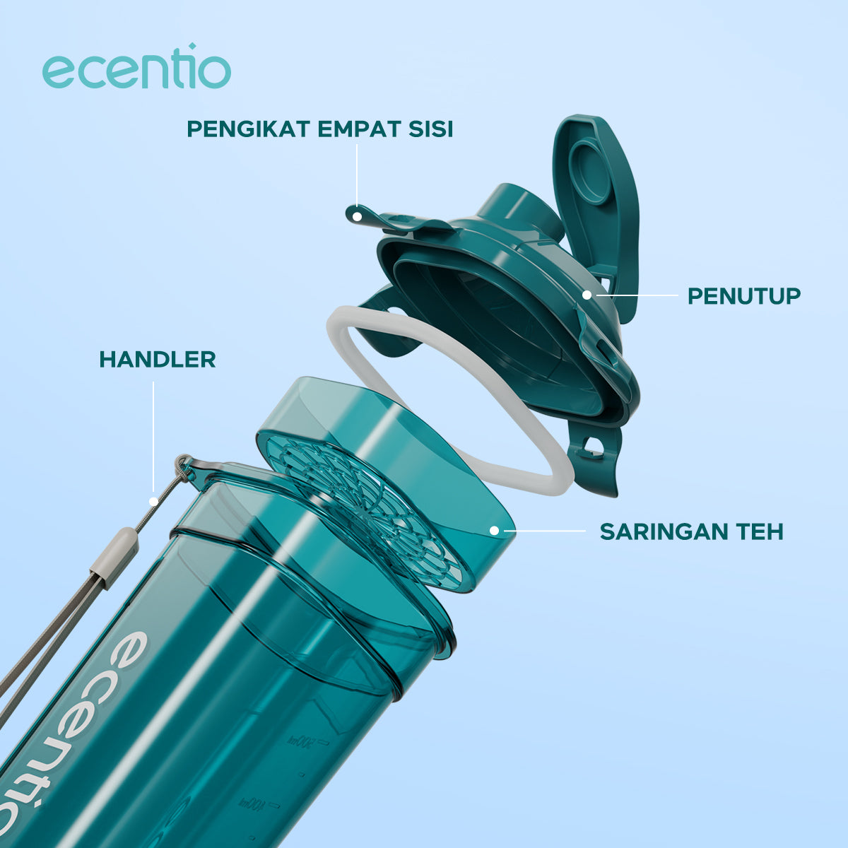 ecentio juice portable 8 pisau kaca blender/juicer 2 botol mini USB Blander Jus Vitamin