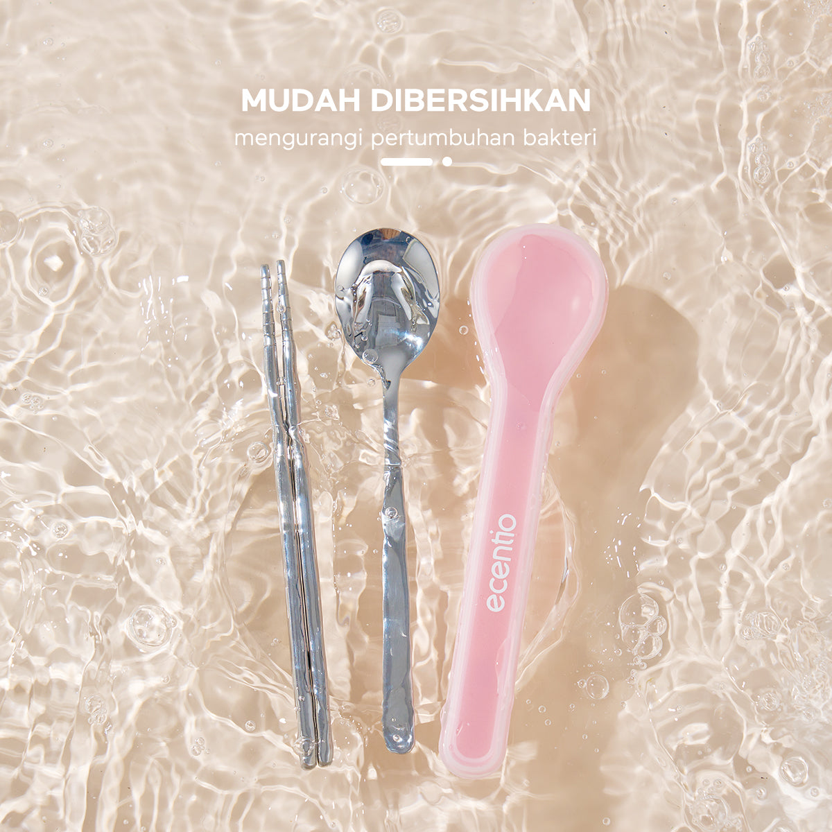 ecentio Peralatan Makan 304 Stainless Steel Set 2 Sumpit Sendok - ecentio