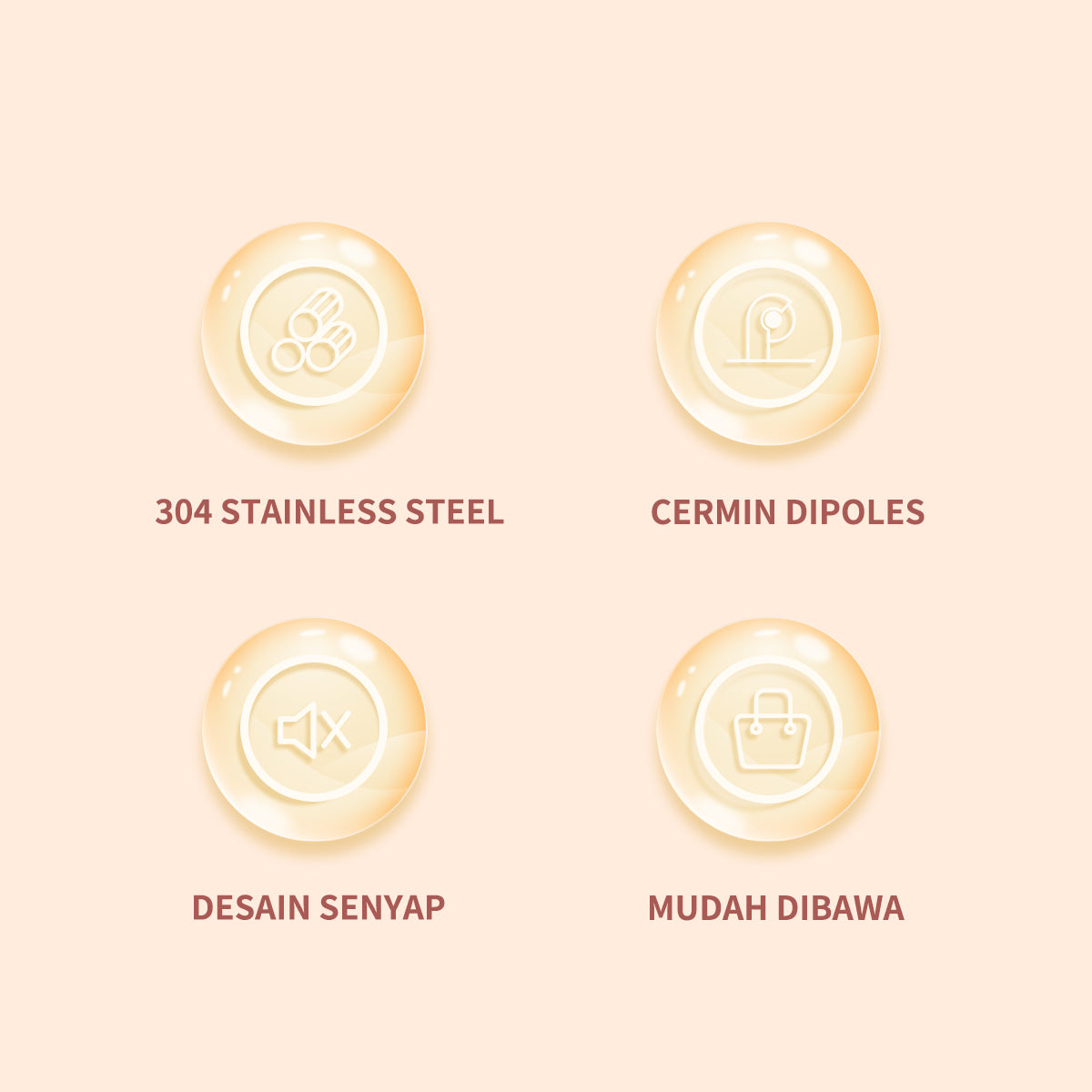 ecentio Peralatan Makan 304 Stainless Steel Set 2 Sumpit Sendok - ecentio