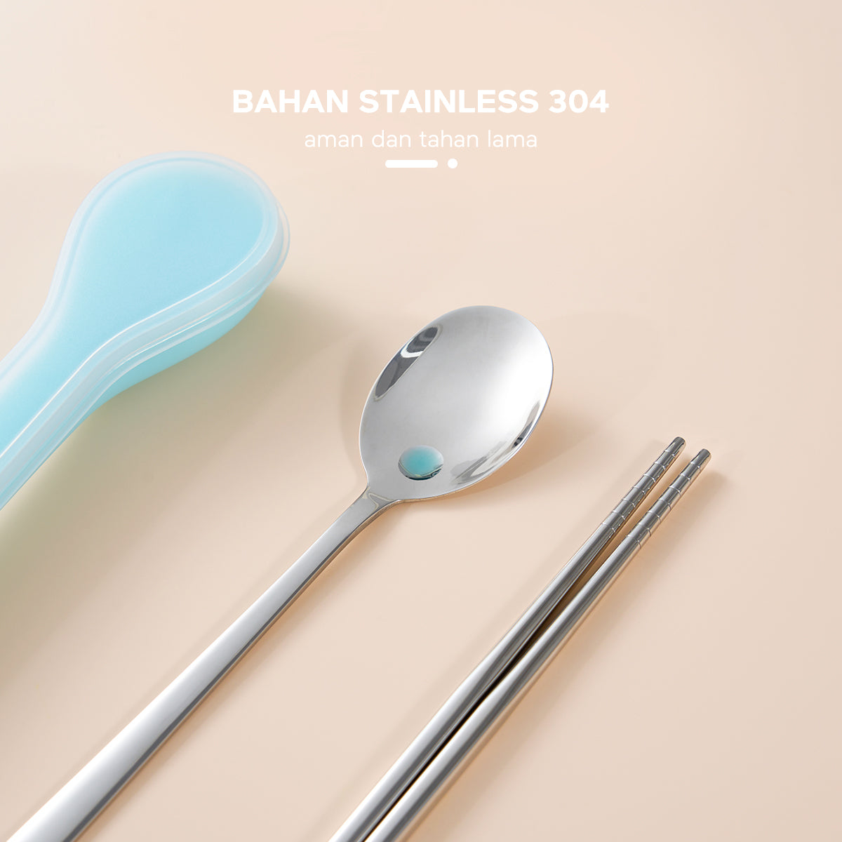 ecentio Peralatan Makan 304 Stainless Steel Set 2 Sumpit Sendok - ecentio