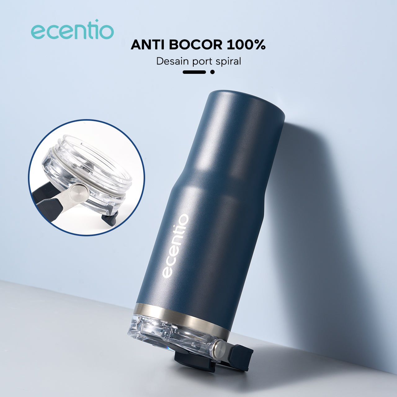 ecentio Tumbler Minum 900ml Stainless Steel | Anti Bocor, Premium & Tahan Panas Dingin