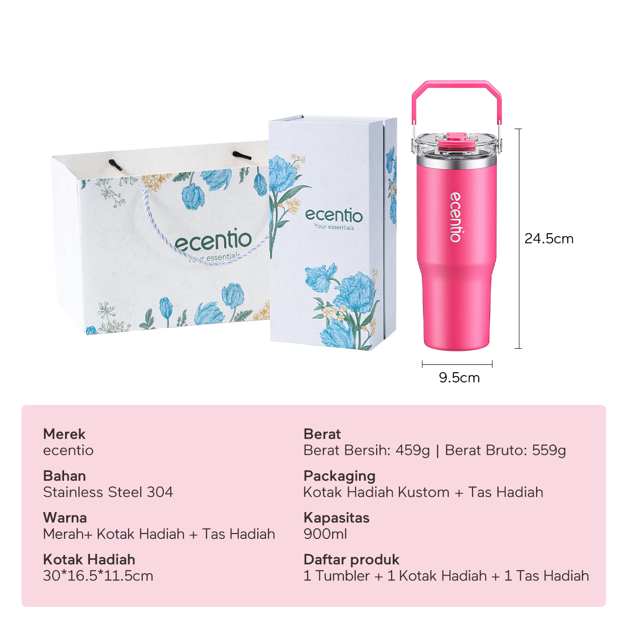 ecentio Premium Stainless Steel Tumbler Gift Set Year end sale Edisi Hadiah Ramadan