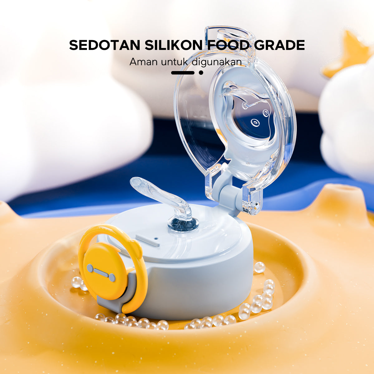 ecentio Botol Minum Termos Stainless Anak 470ml Sedotan Vacuum - ecentio