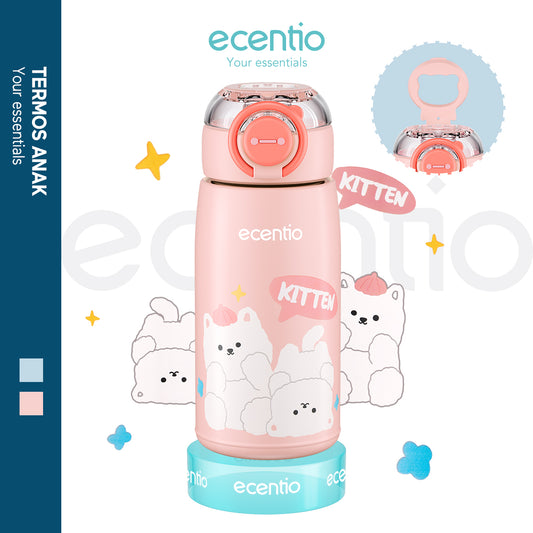 ecentio Botol Minum Termos Stainless Anak 470ml Sedotan Vacuum - ecentio