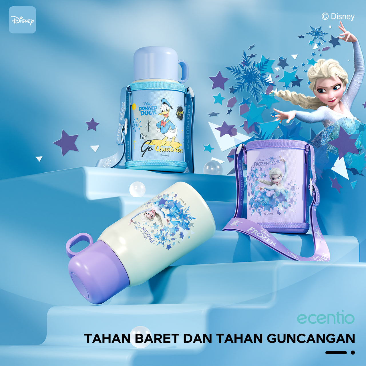 ecentio Termos 500ml Disney Anak Elsa&Donald Duck Vacuum Tumblr Anak