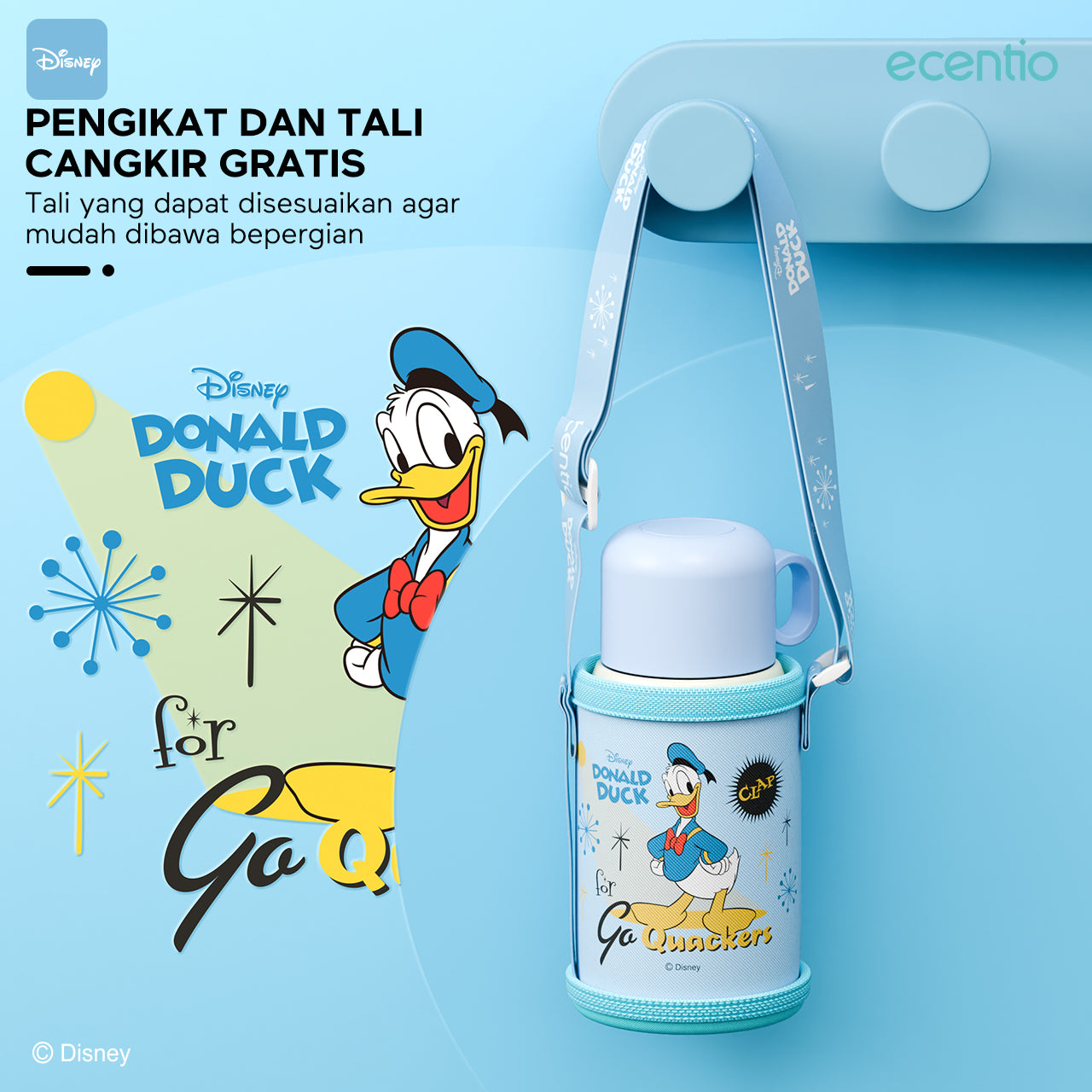 ecentio Termos 500ml Disney Anak Elsa&Donald Duck Vacuum Tumblr Anak