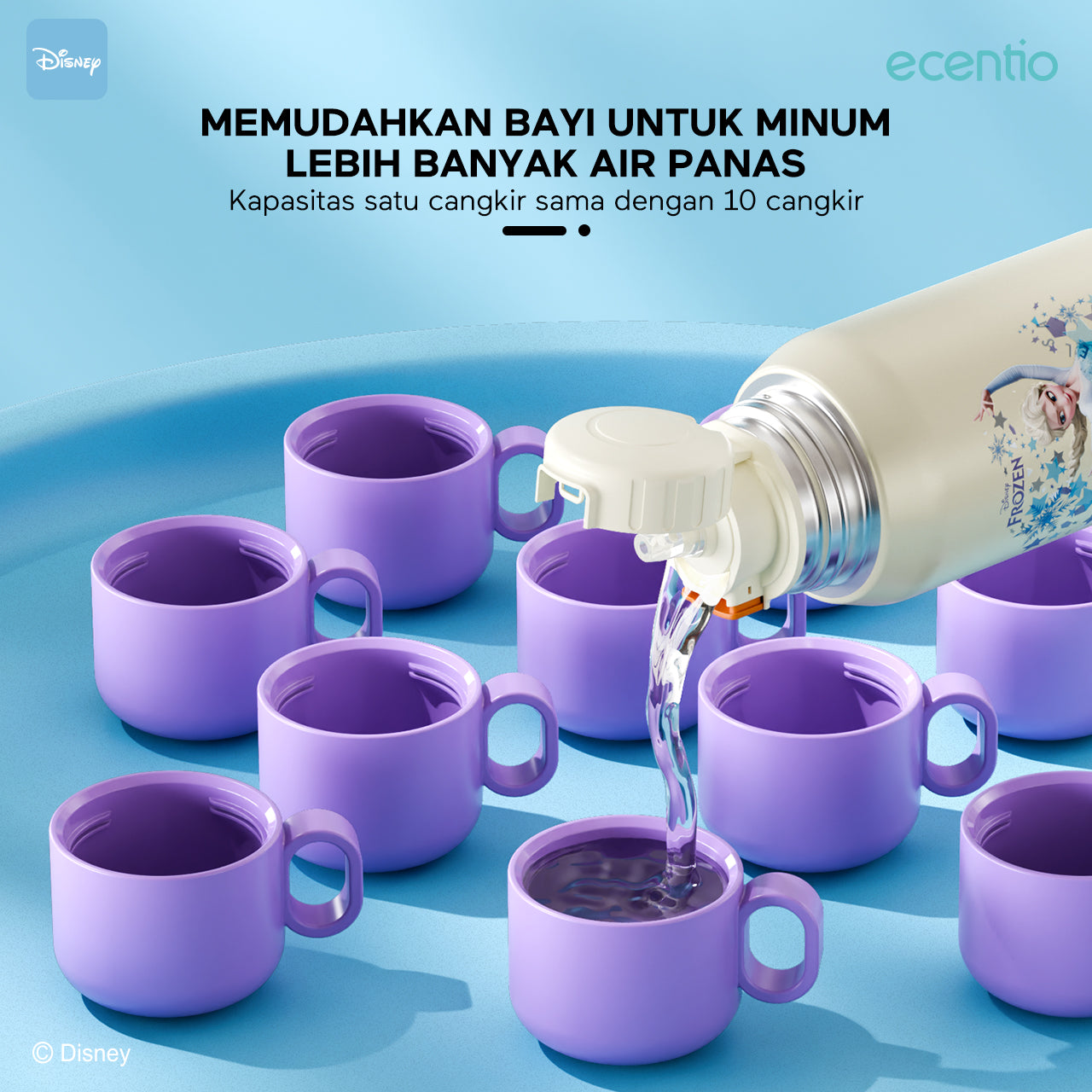 ecentio Termos 500ml Disney Anak Elsa&Donald Duck Vacuum Tumblr Anak