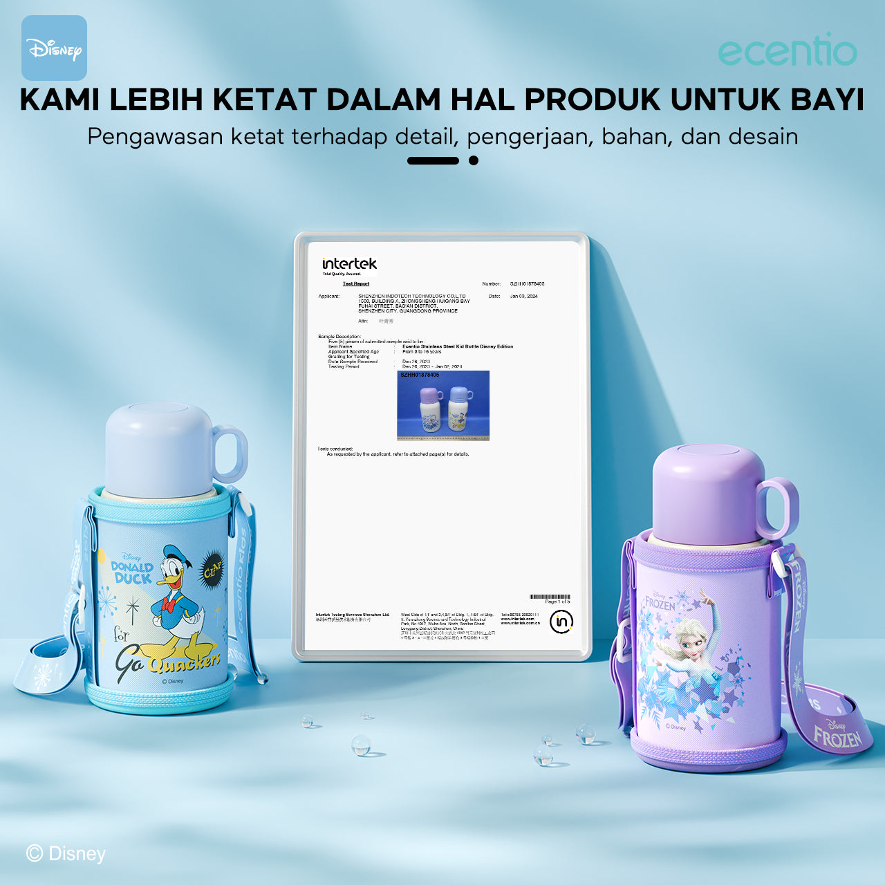 ecentio Termos 500ml Disney Anak Elsa&Donald Duck Vacuum Tumblr Anak