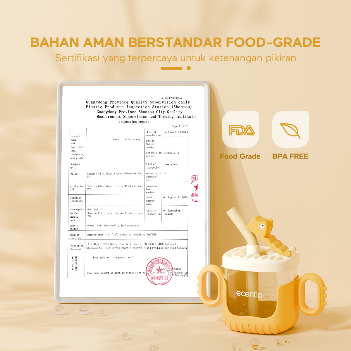 ecentiokids Training Cup Baby Sippy Cup bayi Botol Minum Sedotan anak - ecentio