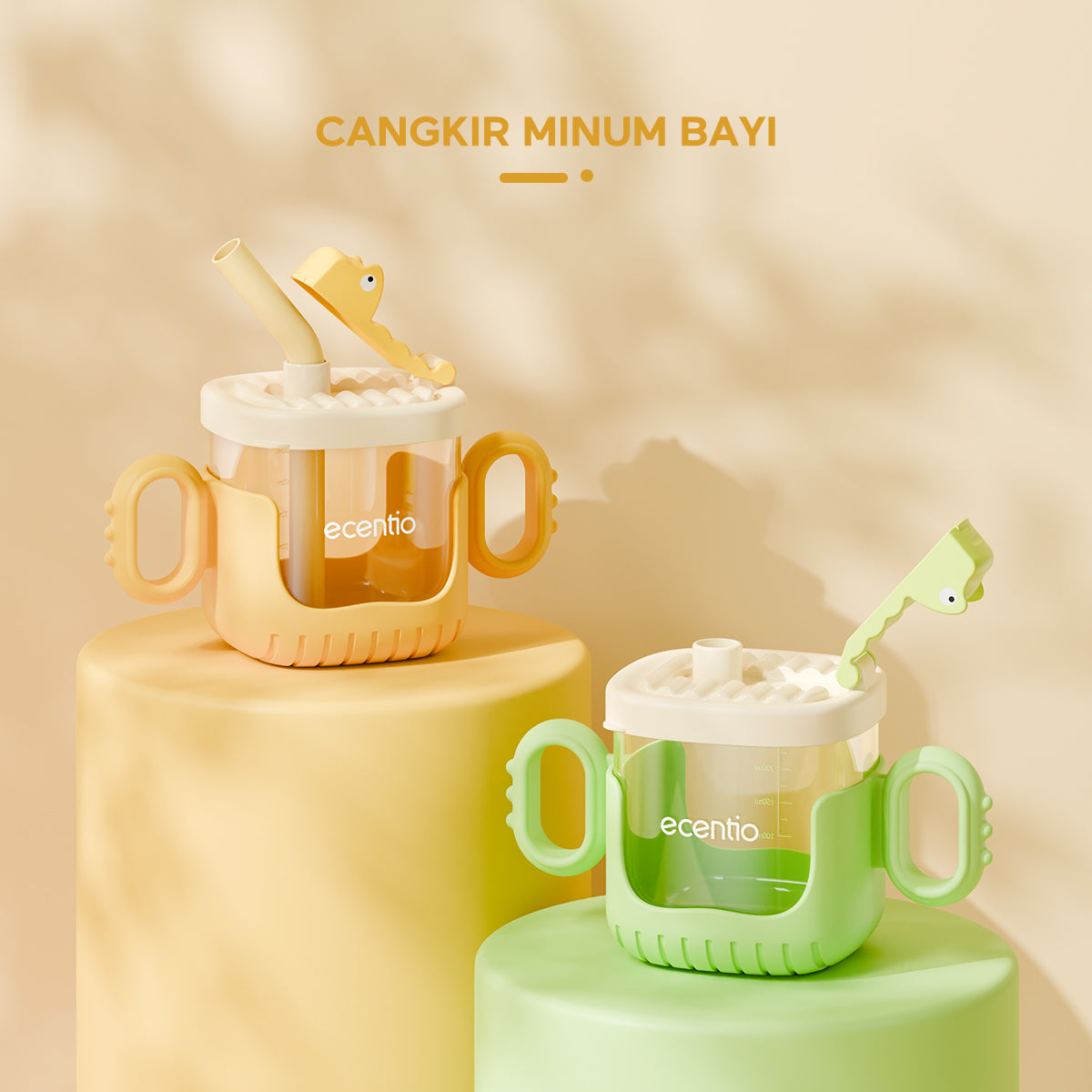ecentiokids Training Cup Baby Sippy Cup bayi Botol Minum Sedotan anak - ecentio