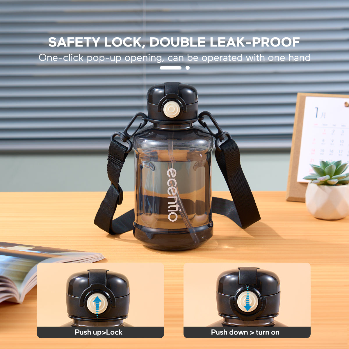 ecentio 1000ml botol minum sport Tumbler Olahraga Botol olahraga - ecentio