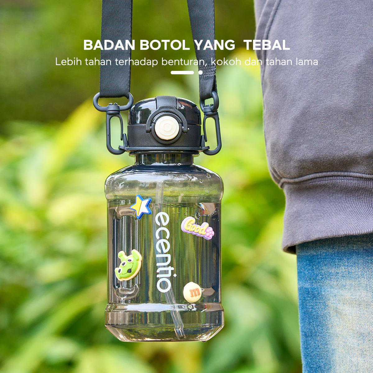 ecentio 1000ml botol minum sport Tumbler Olahraga Botol olahraga - ecentio