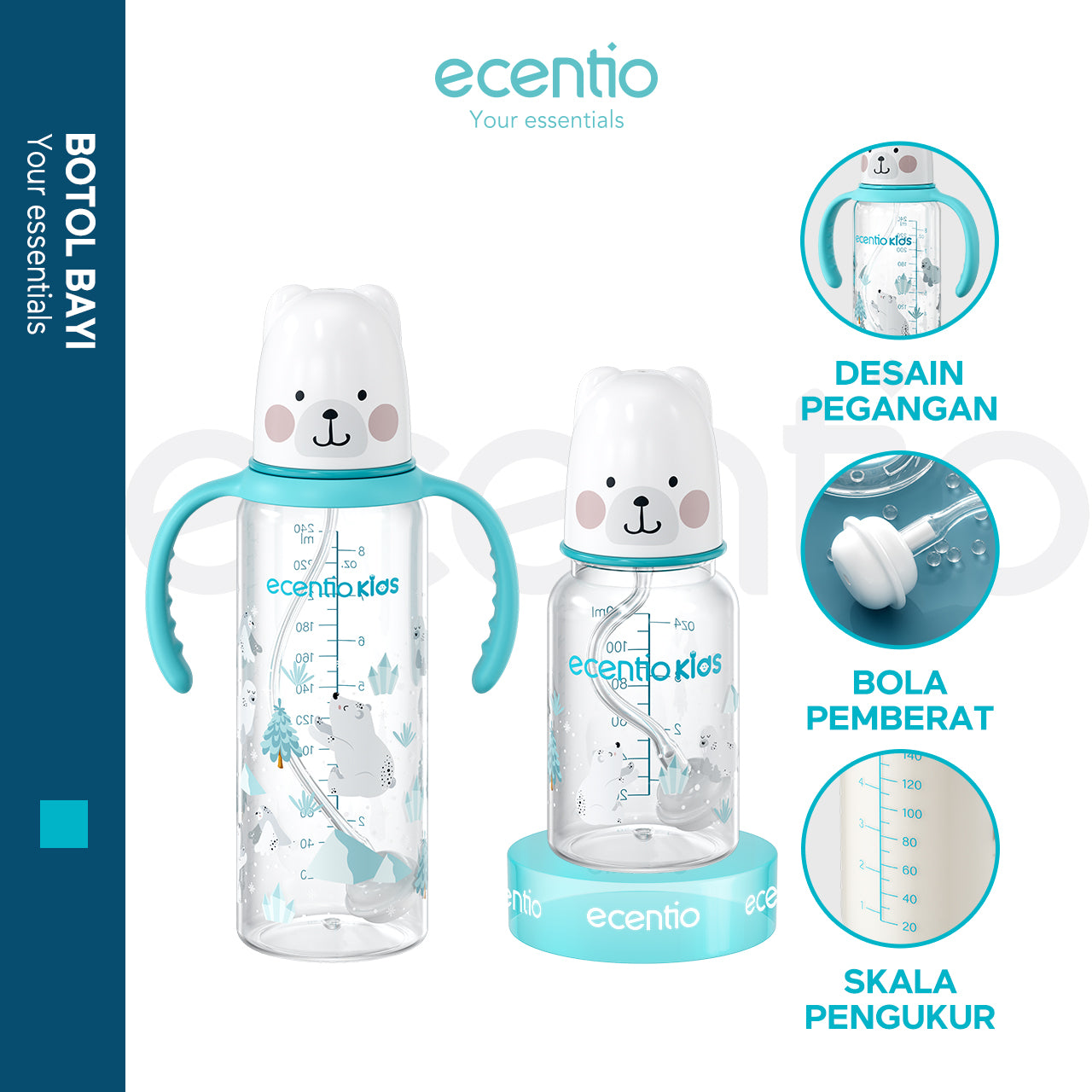 ecentiokids Dot Bayi Botol Susu 120Ml/240Ml Botol Minum Bayi BPA Free