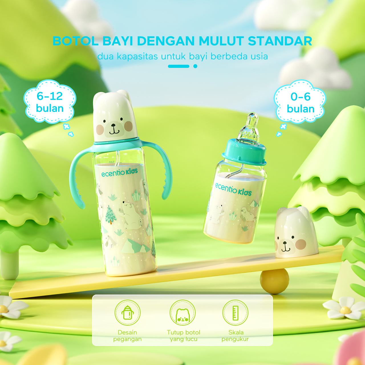 ecentiokids Dot Bayi Botol Susu 120Ml/240Ml Botol Minum Bayi BPA Free