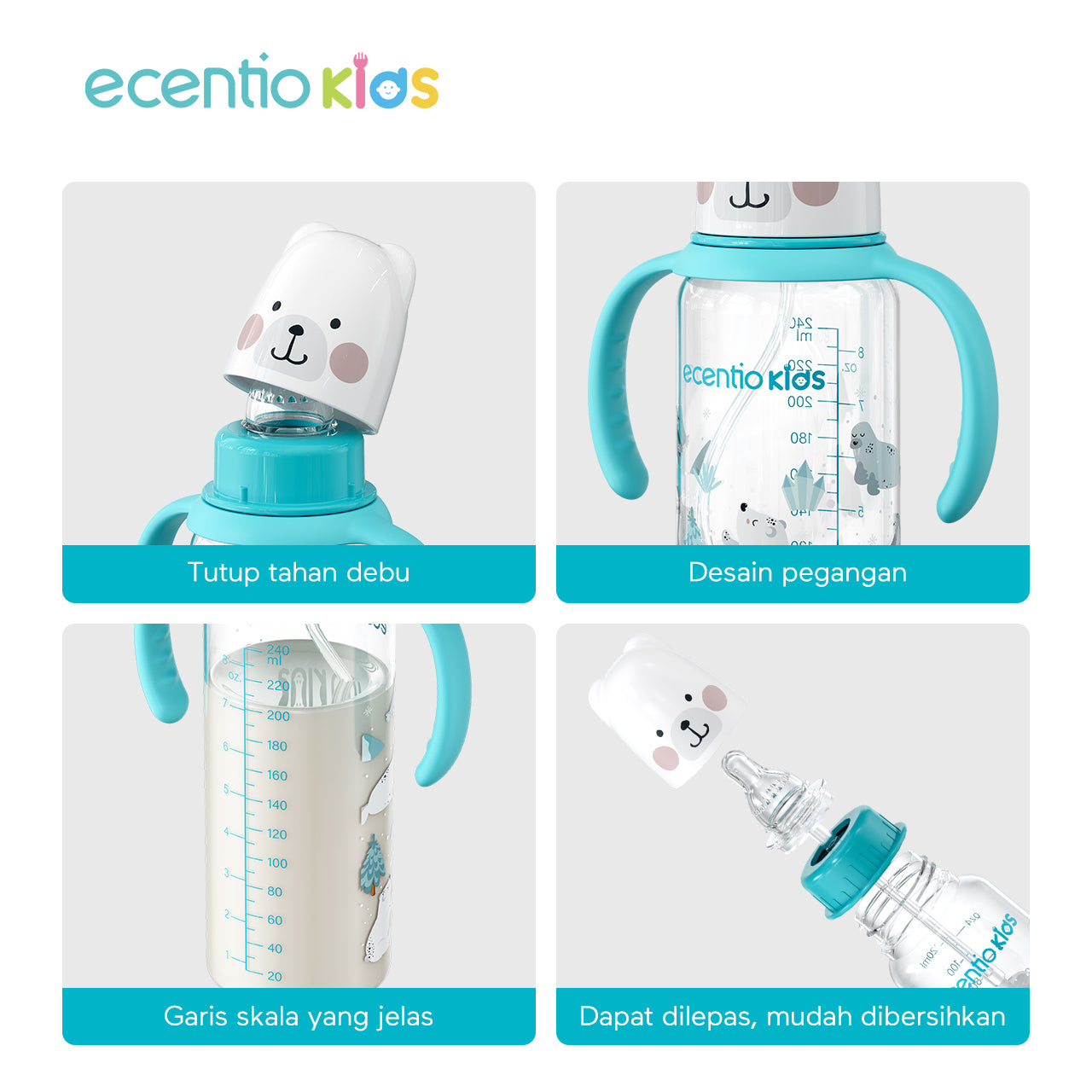 ecentiokids Dot Bayi Botol Susu 120Ml/240Ml Botol Minum Bayi BPA Free