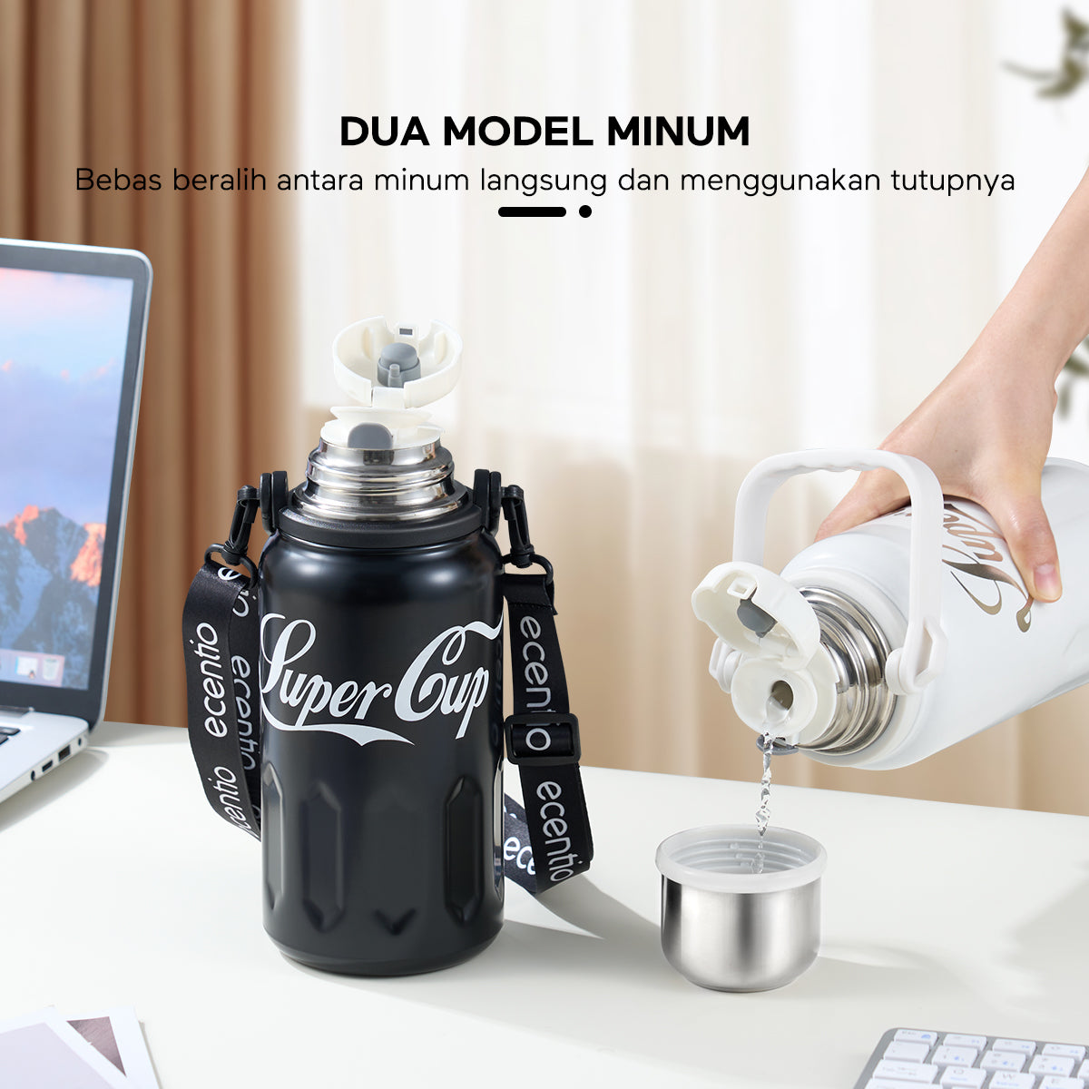 Pemesanan Awal!🌟Ecentio Tumbler Insulasi stainless 1200ml - ecentio