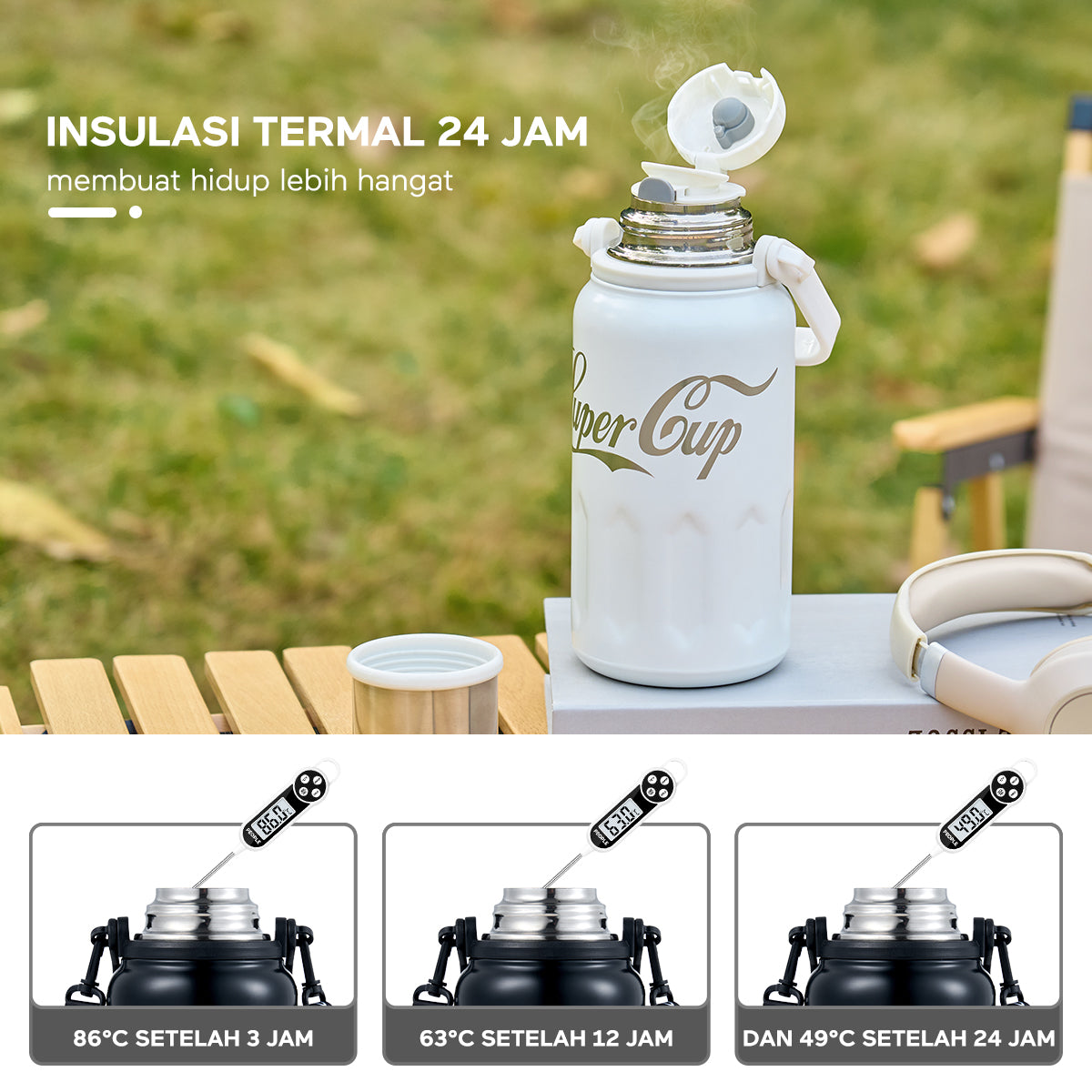 Pemesanan Awal!🌟Ecentio Tumbler Insulasi stainless 1200ml - ecentio