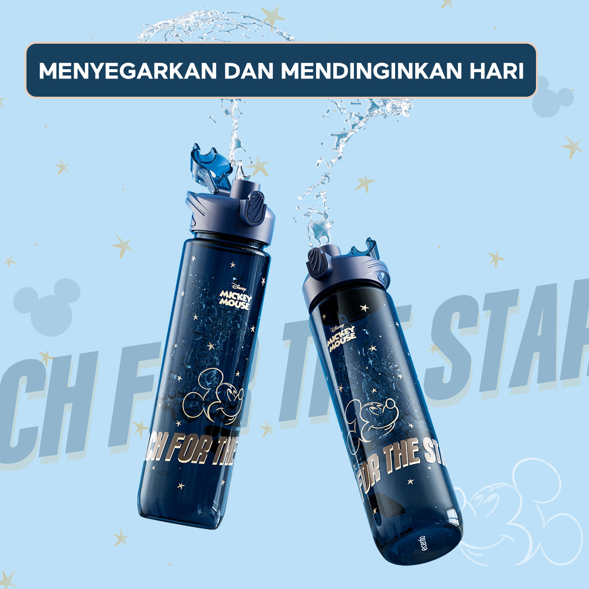 ecentio Disney botol minum 1000ml Portable Water Tumbler Botol 1 Liter