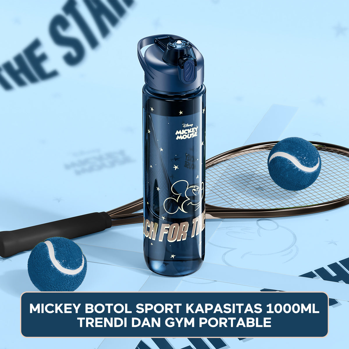 ecentio Disney botol minum 1000ml Portable Water Tumbler Botol 1 Liter