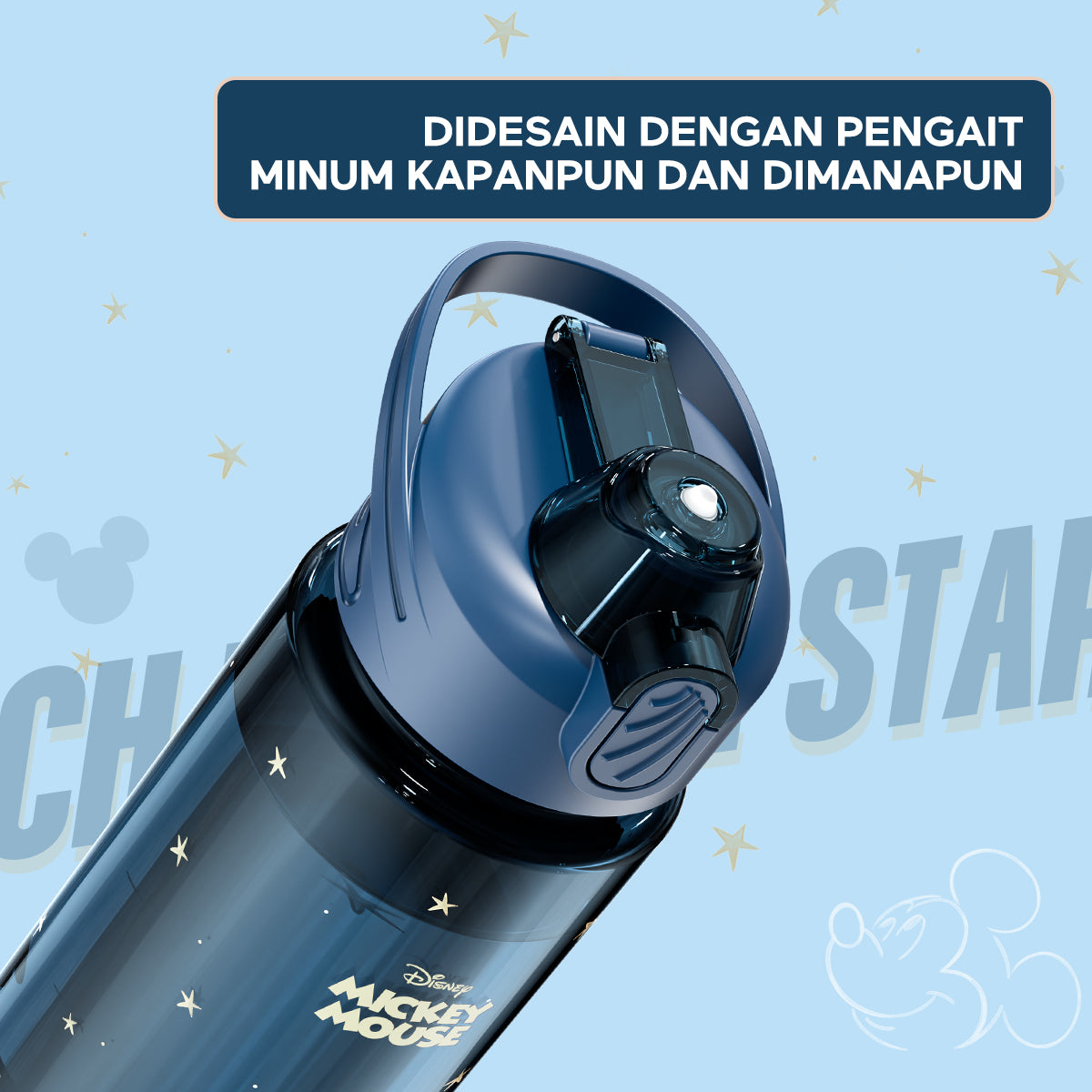 ecentio Disney botol minum 1000ml Portable Water Tumbler Botol 1 Liter