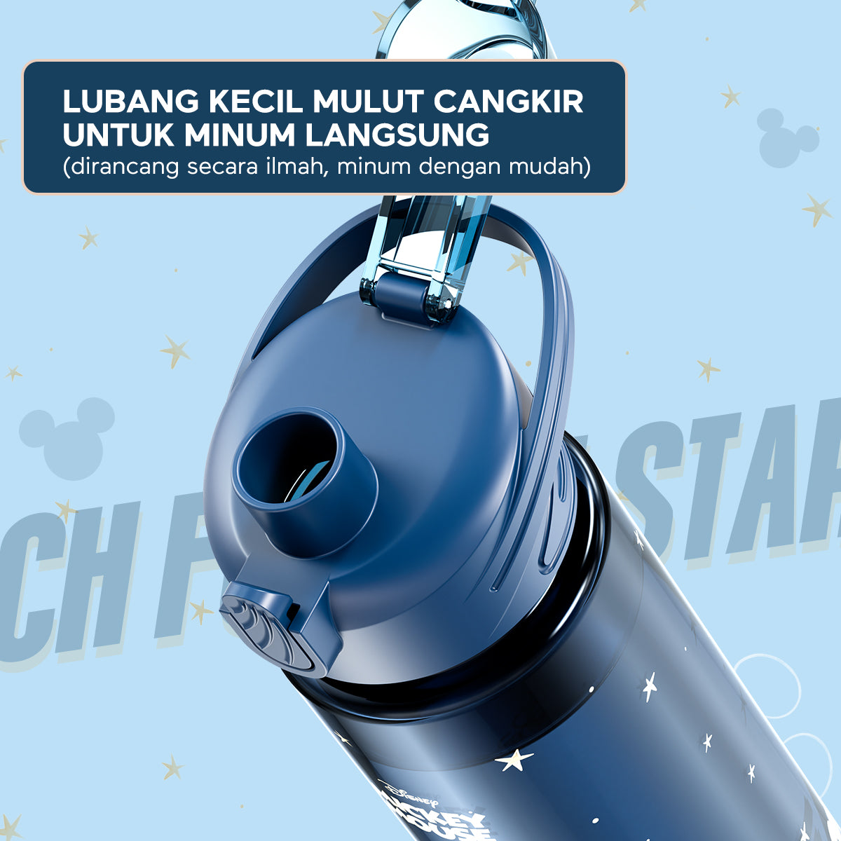 ecentio Disney botol minum 1000ml Portable Water Tumbler Botol 1 Liter
