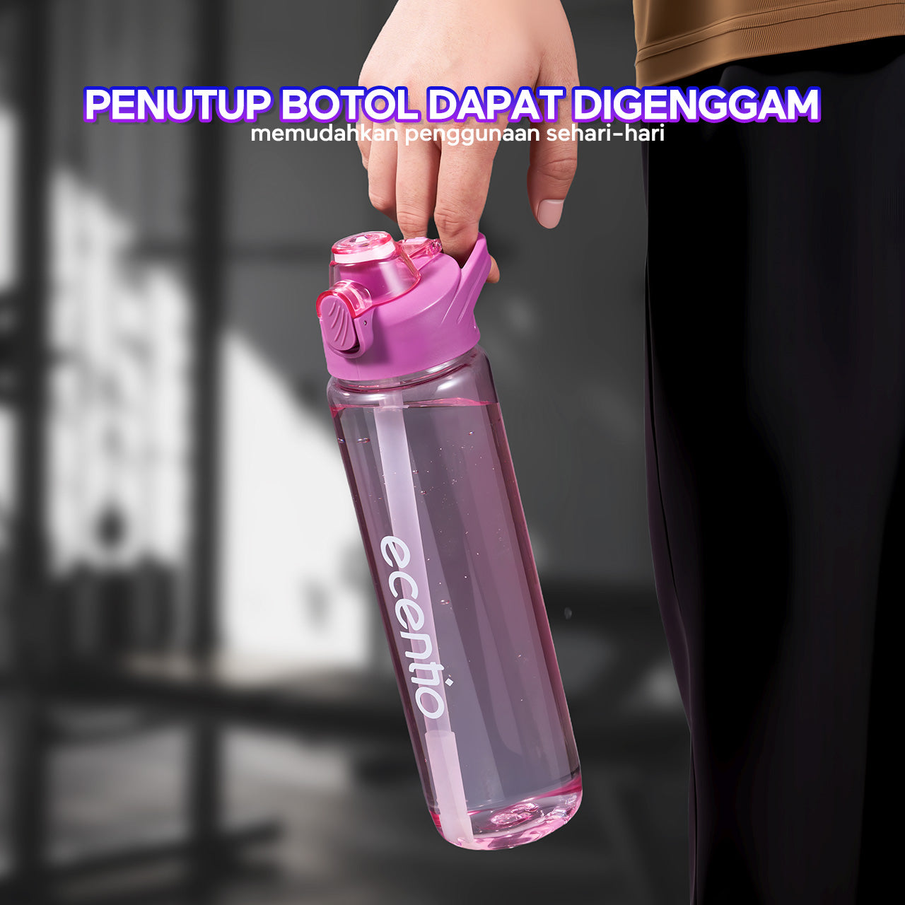 【EaseGo Series】ecentio botol minum 1000ml Portable Botol air Anak Sport 1 Liter Outdoor Anti Bocor Tahan Dingin Panas BPA Free