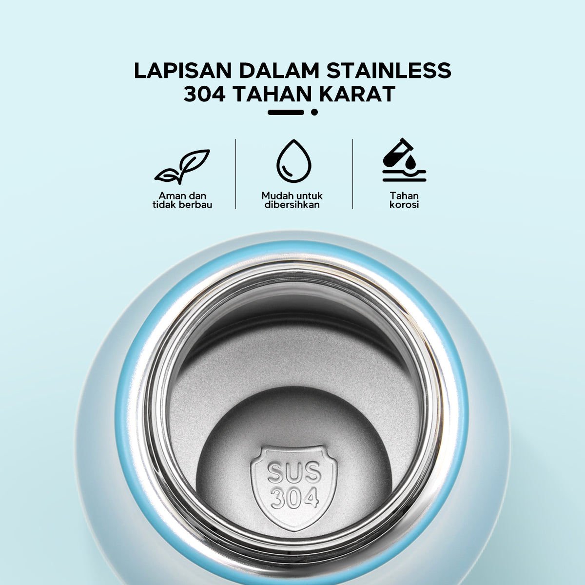 Pemesanan Awal!🌟ecentio tumbler portabel berisolasi stainless tahan karat 480ml berwarna Biru / Pink - ecentio