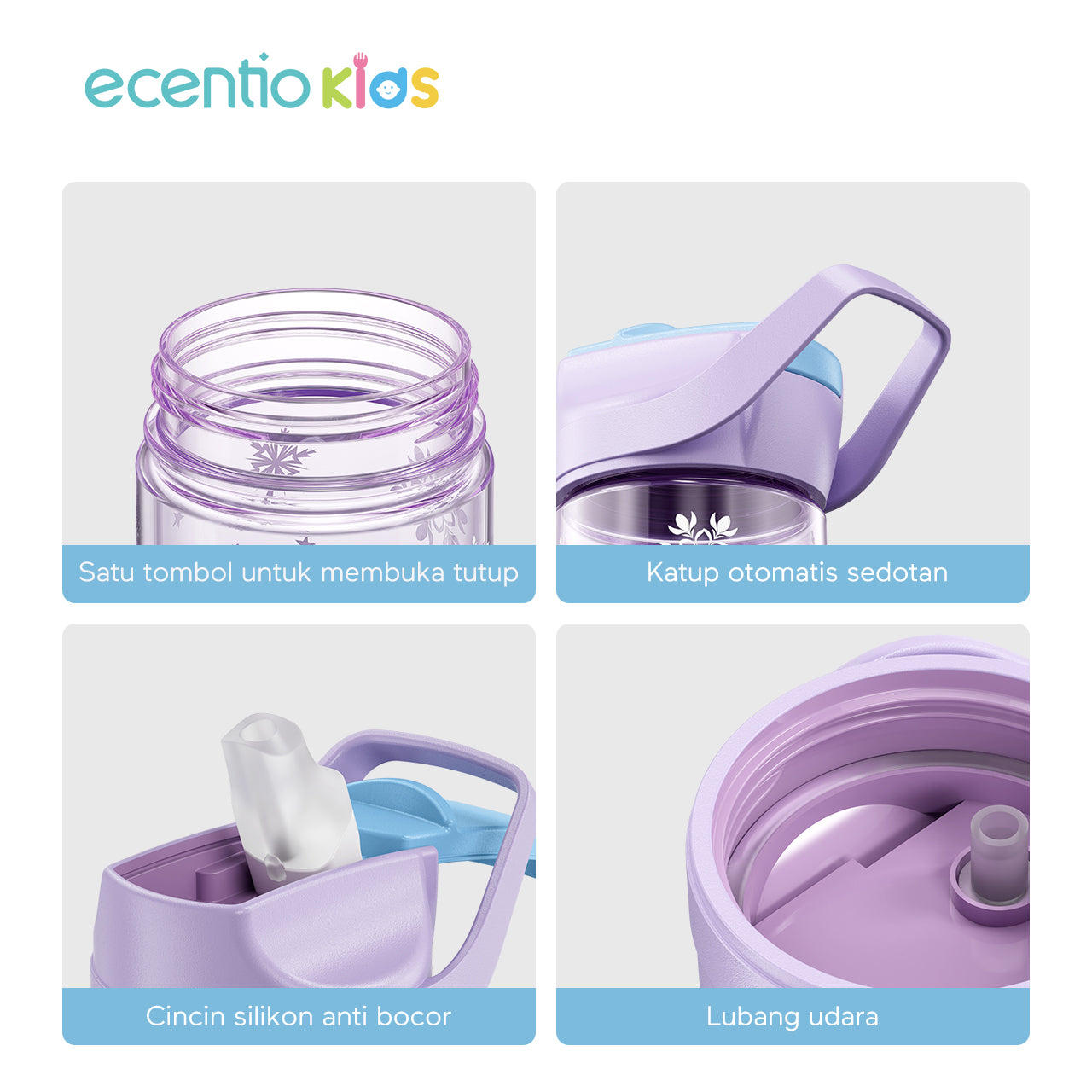 ecentio botol minum anak Disney Elsa perempuan botol air sekolah BPA free