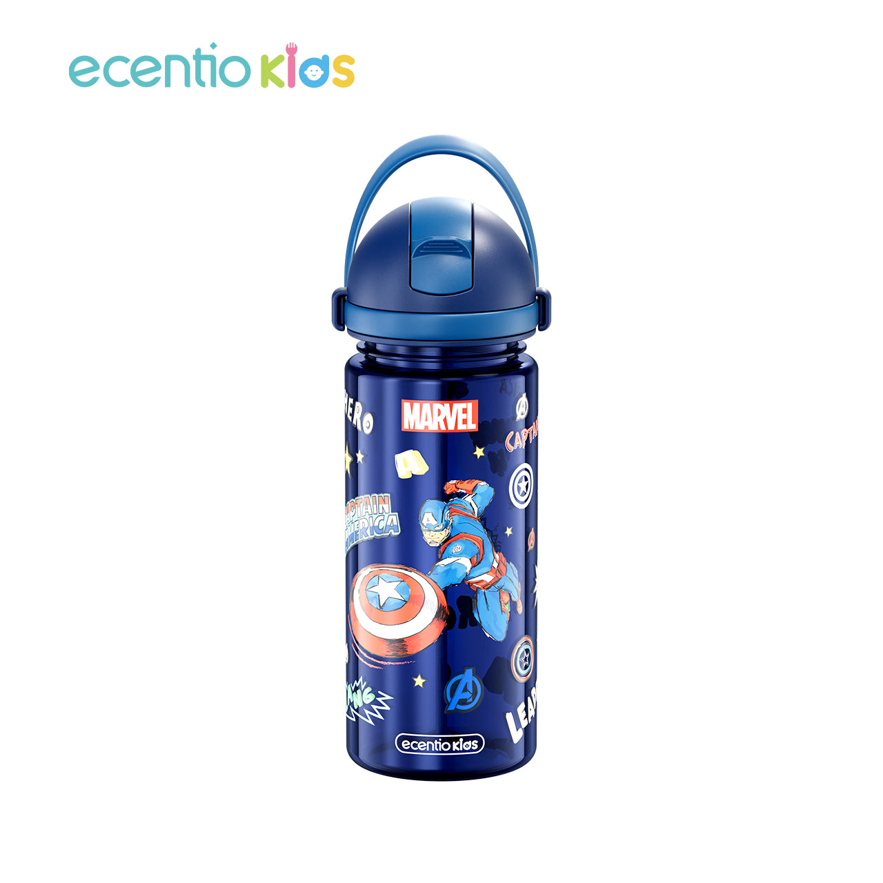 ecentiokids 550ml botol anak BPA FREE dengan Sedotan Tahan Panas hingga 90℃ Seri Disney