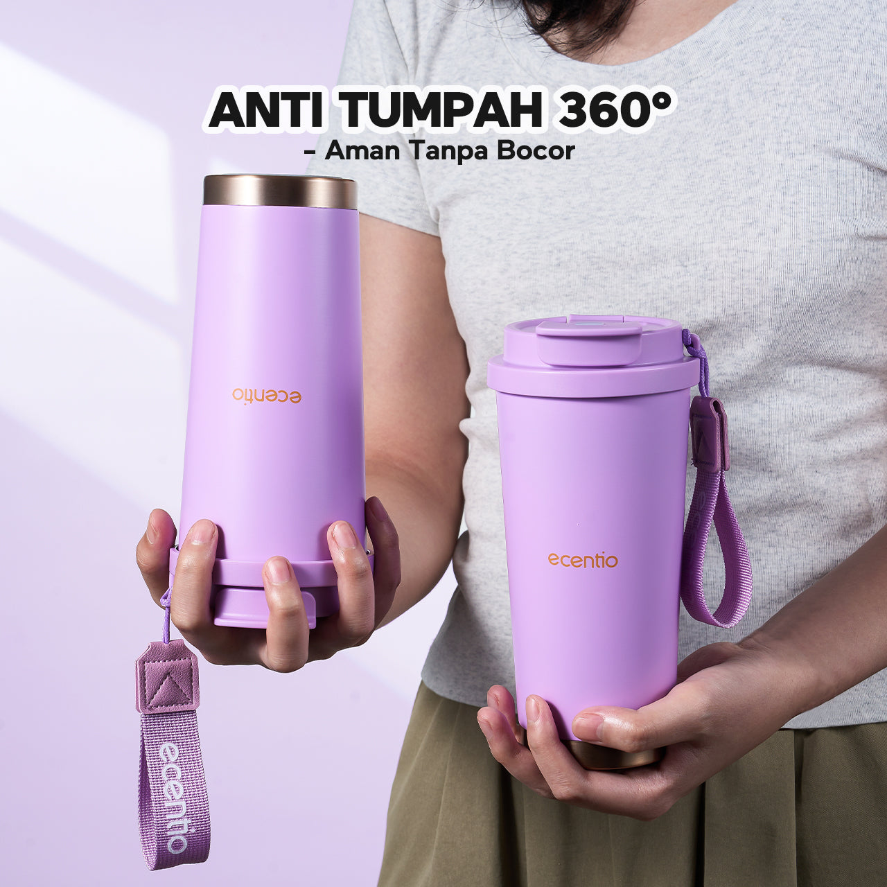 【Fashion Rainbow Tumbler】ecentio tumbler minum premium tahan dingin 24 jam botol stainless 316 portable tumblr 530ml