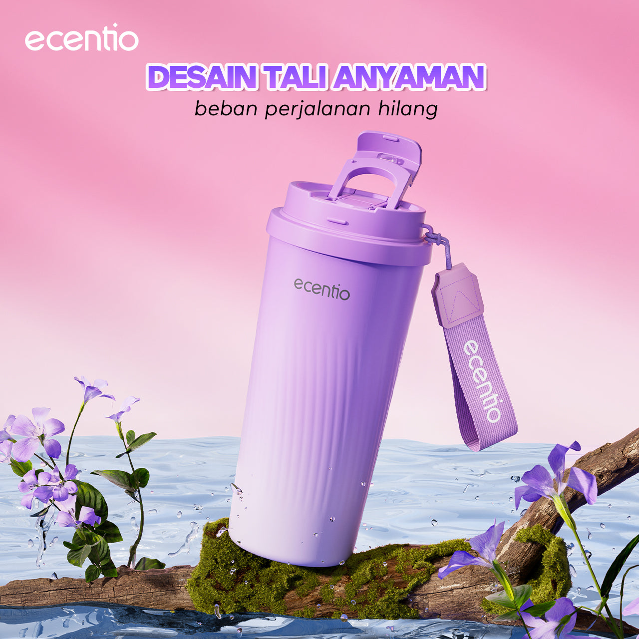 【Gradasi Warna Macaron】ecentio Tumbler stainless steel Tahan panas dan dingin Portable tumblr 530ml